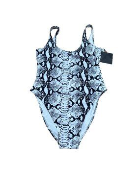 Dixperfect Swimsuit One Piece Women's Size M Black White Snake Animal Print